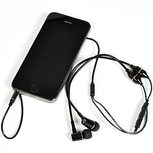 SYB Air Tube Stereo Headset, Anti-Radiation EMF Protection, Black, in-Ear: Cell Phones & Accessories